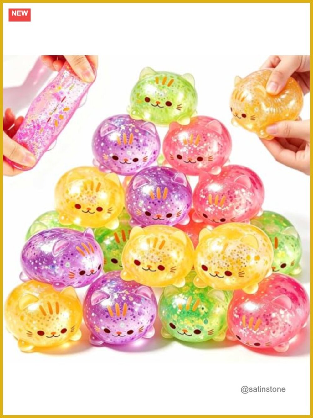 12 Pcs Cat Squishies Slow Rising Sensory Fidget Stress Balls TPR Silicone